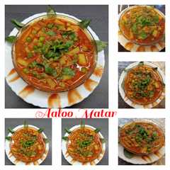 Easy to make Aloo matar ki curry sabzi 😋😋 রেসিপির প্রধান ছবি