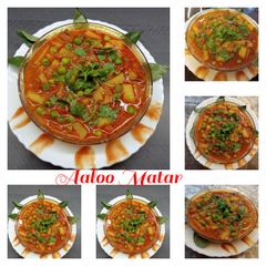 Easy to make Aloo matar ki curry sabzi 😋😋 A picture of Easy to make Aloo matar ki curry sabzi 😋😋.