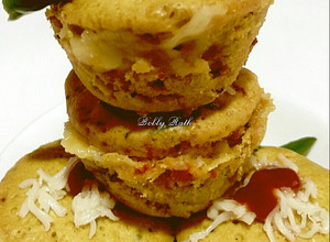 A picture of Cheesy veggie besan muffin.