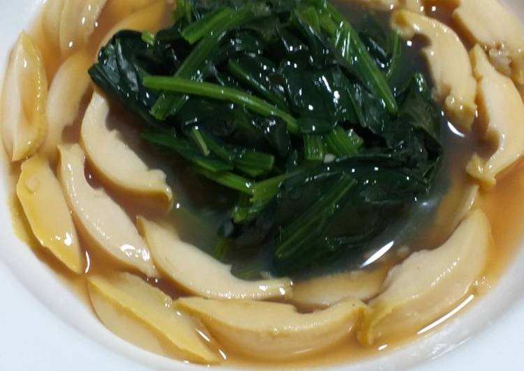 Steps to Make Homemade Abalone with spinach