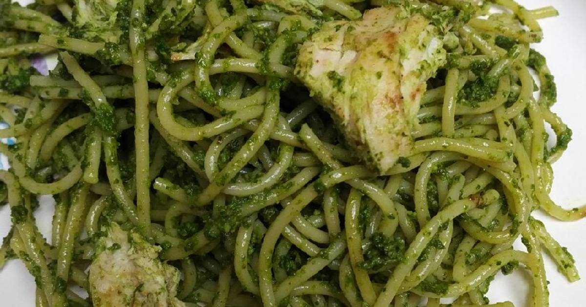Green Pesto Spaghetti Recipe by skunkmonkey101 Cookpad