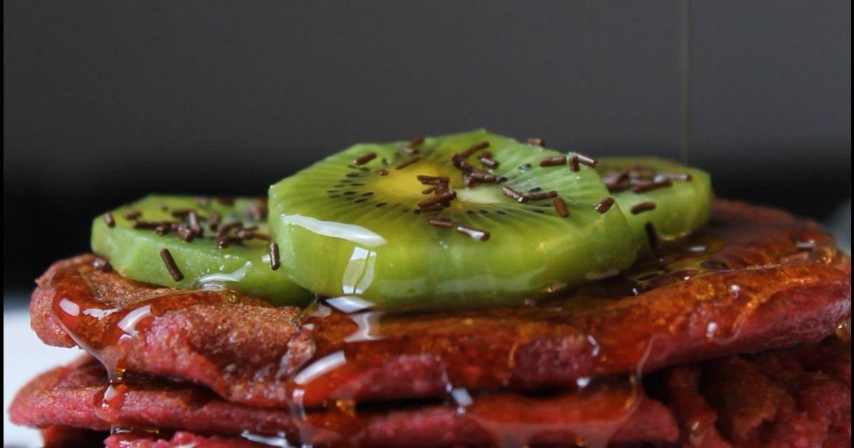 😉 Pancakes veganos de avena y remolacha 👉 Desayunos veganos