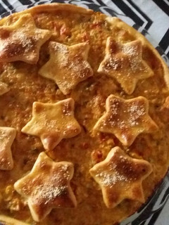 Una foto de Tarta pollo, puerro y choclo