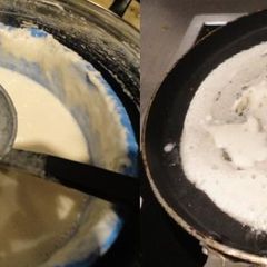A picture of Dosa (Indian Pancakes).