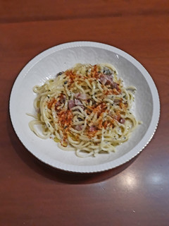 Una foto de Espaguetis a la carbonara