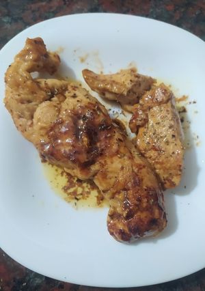 Una foto de Pechugas de Pollo al limón con mostaza y miel.