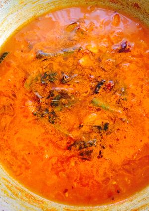 A picture of Tomato Rasam/ Tomato Chaaru.