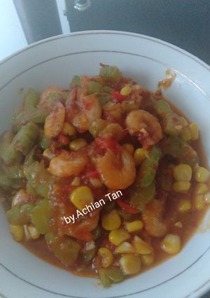 Foto resep Sambal pare mix udang jagung manis