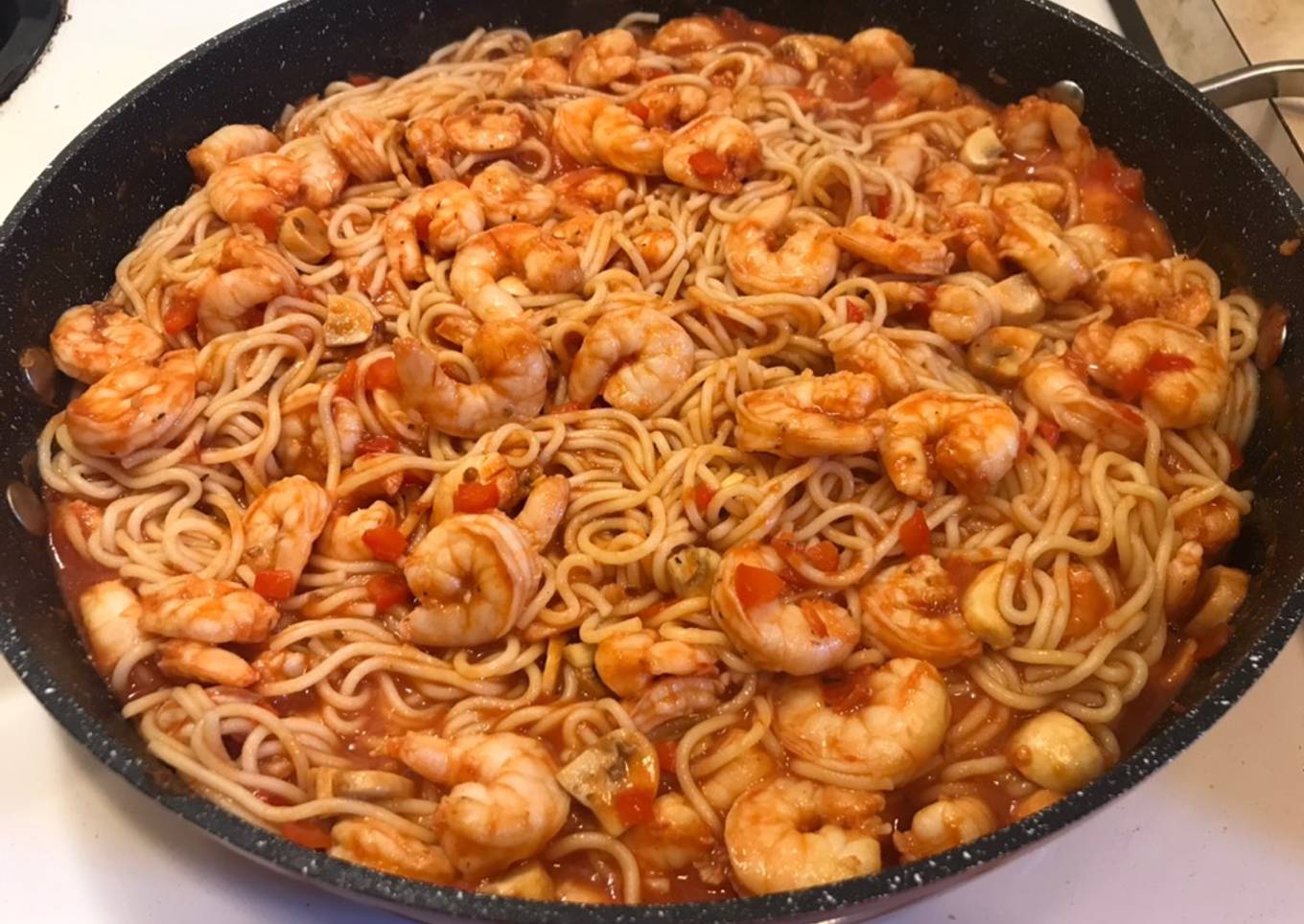 Shrimp Tomato Pepper pasta