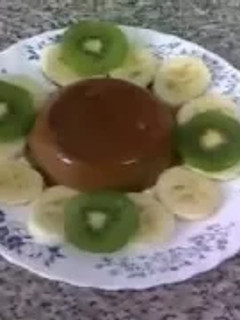 Una foto de Flan de chocolate