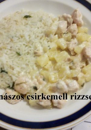 Ananászos csirkemell rizzsel recept fotója