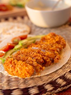 Una foto de Quesadilla de pollo crujiente estilo Crispy chicken 🍗