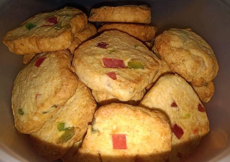 Steps to Prepare Super Quick Homemade Tutti frutti/ krachi biscuits