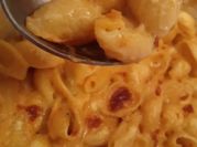 A picture of baked mac and cheese