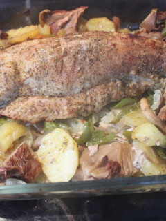 Una foto de Solomillo al horno con setas
