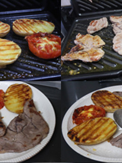 Una foto de Jarrete de ternera con patatas al grill