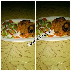 My native palm oil jollofrice A picture of My native palm oil jollofrice.