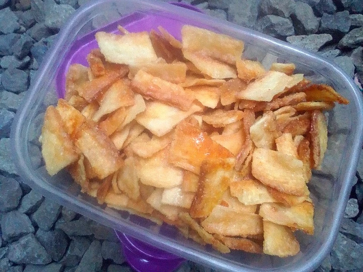 Cara Gampang Menyiapkan Resep Keripik singkong manis yang Bisa Manjain Lidah Anti Ribet, Uenak Banget