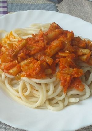 O poză a rețetei Spaghete vegetariene.