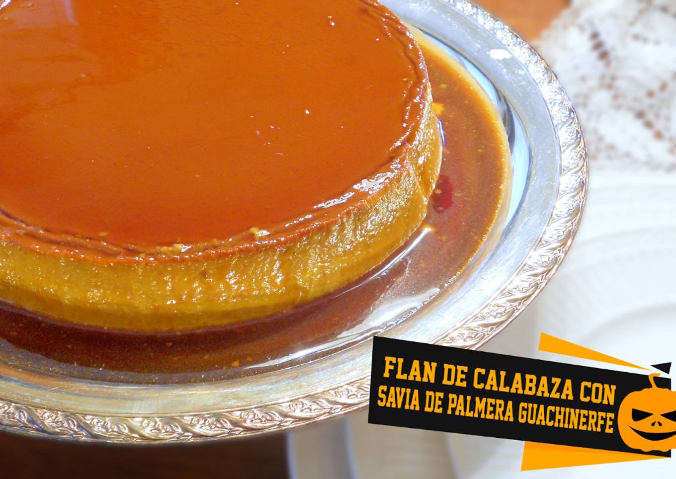 Flan de calabaza con Savia de Palmera Guachinerfe