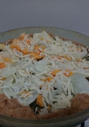 Una foto de Tarta integral con espinaca y carne picada