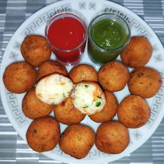 A picture of Cheese stuffed Poha Veg Balls.