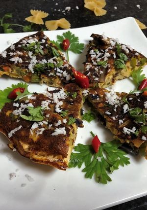 A picture of Pasta Frittata - Indo-Italian Style.