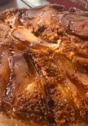 Una foto de Torta de manzana invertida en licuadora