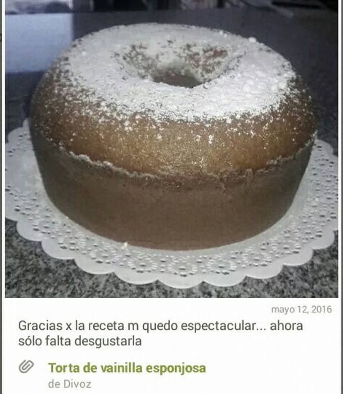 Una foto de Torta de vainilla esponjosa
