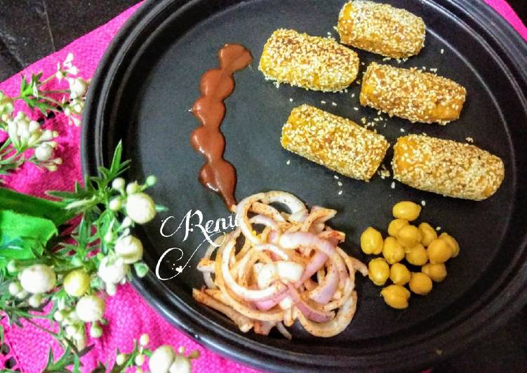 Get Breakfast of ChickPea Sesame Baked Kabab