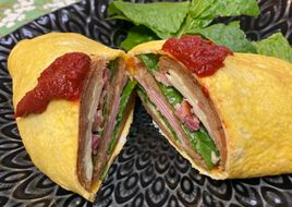 Omu Sandwich (Sandwich wrapped with egg fry)