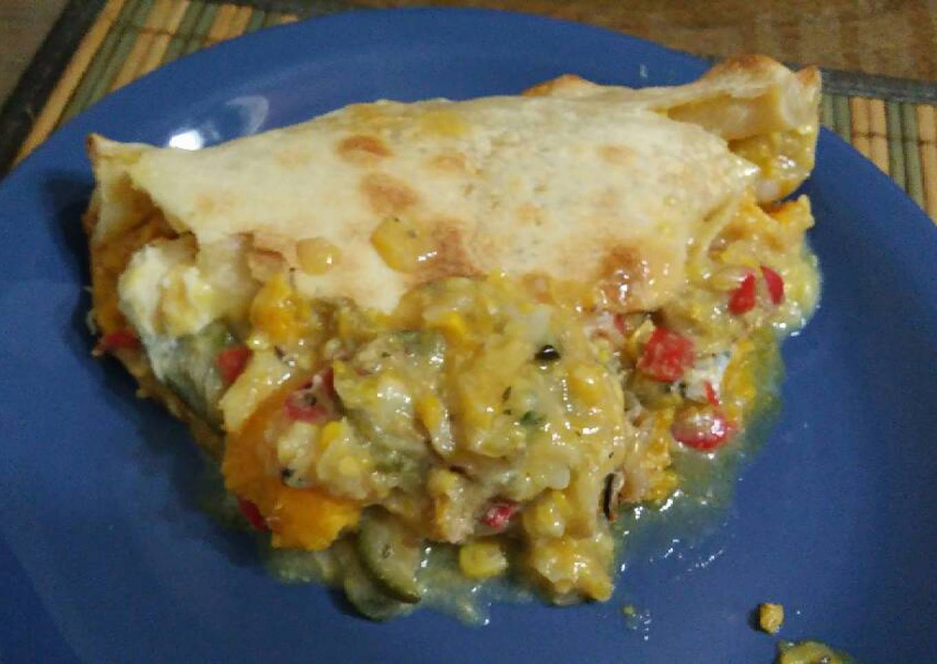 Tarta de calabaza, zapallitos y choclo 