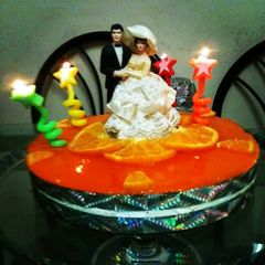 Orange mousse cheese cake🍊🧀🎂 A picture of Orange mousse cheese cake🍊🧀🎂.