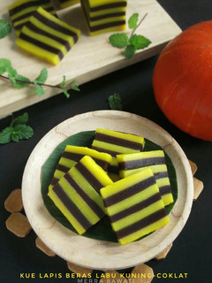Foto resep Kue Lapis Beras Labu Kuning dan Coklat