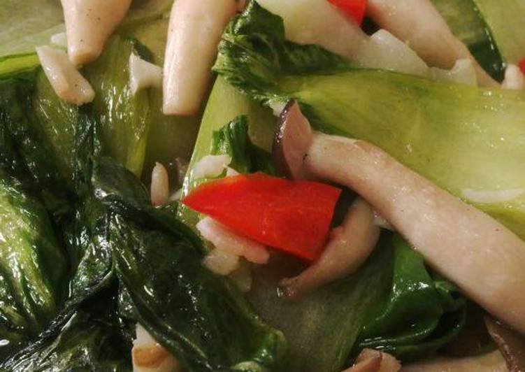 Resep Tumis bokcoy jamur dan bawang putih, Bisa Manjain Lidah