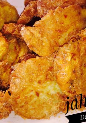 A picture of Sweet potatoes coated with egg.