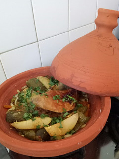صورة لوصفة طاجين الدجاج بالخضر 💚