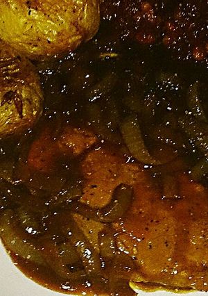 A picture of Tex's Pork Steak in Onion Gravy 🐷🍲.