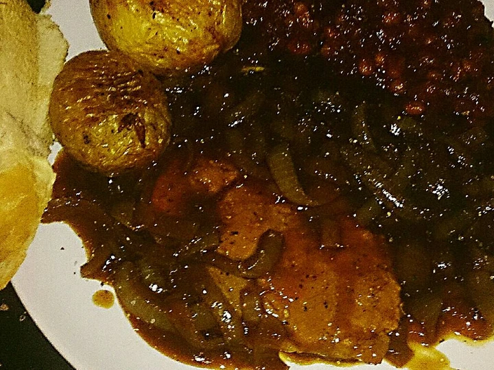 Easy Steps to Make Recipe Tex&amp;#39;s Pork Steak in Onion Gravy 🐷🍲 that is  Makes Drooling, Appealing}