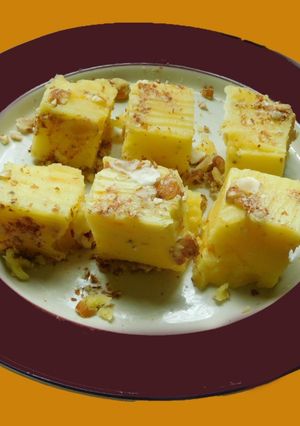 A picture of Pineapple HALWA.