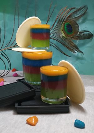 A picture of Multi Layered Fruity Pudding Without Gelatine Agar Agar.