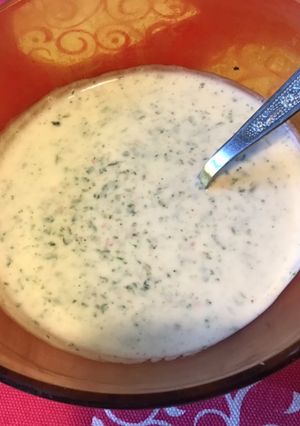 Une photo de Sauce au fromage blanc,persil,ciboulette et citron