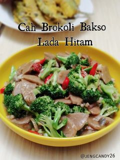 Foto resep 166.Cah Brokoli Bakso Lada Hitam