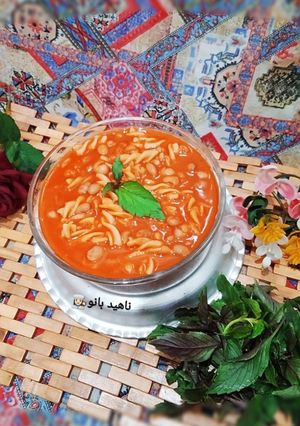 عکسی از دستور خوراک لوبیای با ماکارونی (خوراک ایتالیایی) 😋