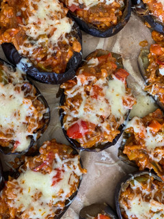 Una foto de Berenjenas rellenas de Carne