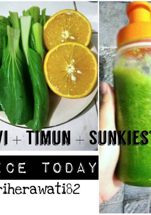 Foto resep Jus sehat/jus diet : sawi timun jeruk sunkiest