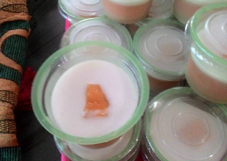 Cara memasak Puding mangga kueni Fla santan  yang Bikin Ngiler