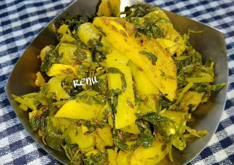 Steps to Prepare Ultimate Methi Aalu dry veg