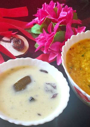 A picture of Kathiyawadi kadhi.