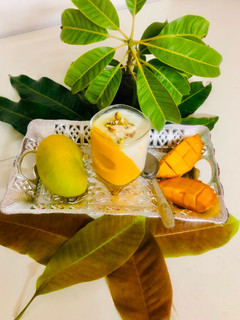 मॅगो पुडिंग (mango puding recipe in marathi) रेसिपी चे मुख्य फोटो